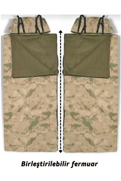 Med Online Double 2-pieCe Camouflage Sleeping Bag -25 ° C Camping/earthquake/Outdoor (2.15×1.50) Combinable and DetaChable