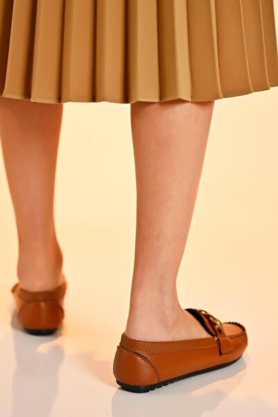 Beyond Women's Tan Chain Daily Casual Ballerina Shoes Bynddem02