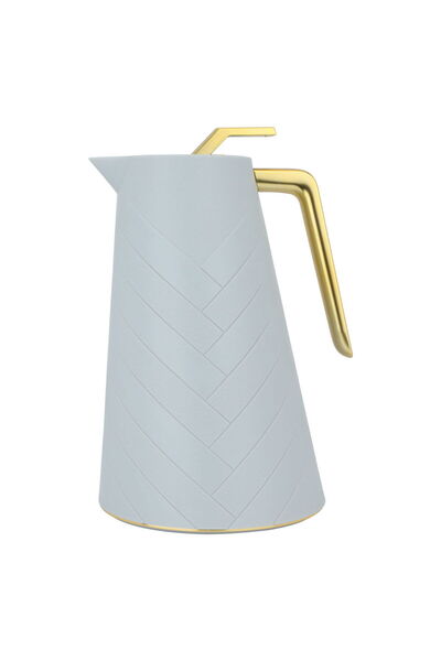 Alsaif Gallery Glory Pro Thermos Light Gray Golden Handle 1.5 Liter