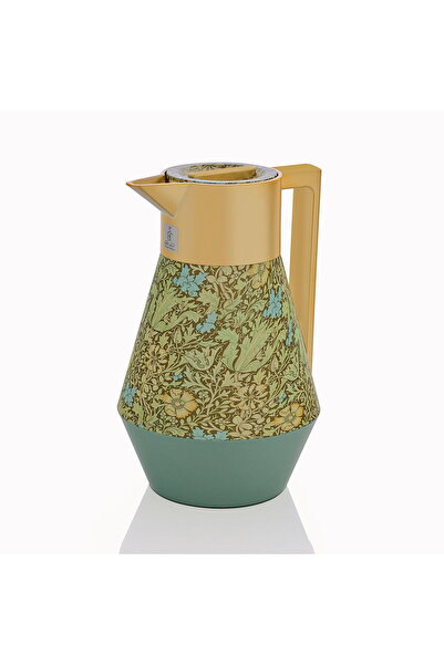 Alsaif Gallery Lydia Pro Dark Green Thermos With Golden Hand, 1 Liter