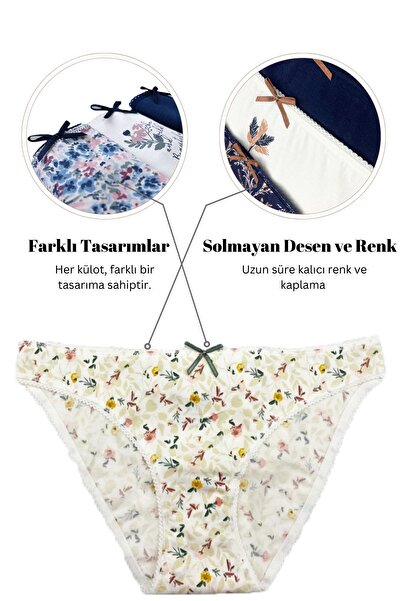 Pierre Cardin 3'lü Ekonomik Paket Flowers Garden 2700 Pamuklu Basic Baskı Ve Desenli Brief Külot