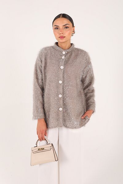 Melike Tatar Mink Buttoned Cardigan 32-3413