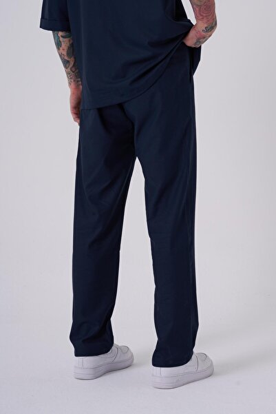 Machinist Men's Relaxed Poly Viscon Navy Blue Trousers