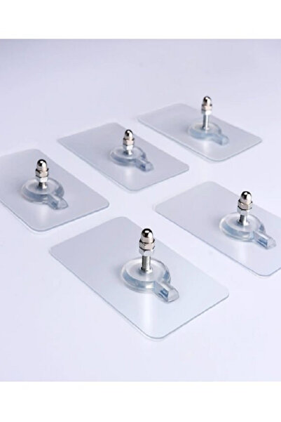 Blue Home Lıght 10 Adet Duvar Delmeden Zarar Vermeden Yapışkanlı Askılık Çivi Şeffaf Güçlü BHL