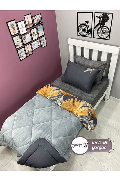 Çetinhome Çetinhome Single Patterned Welsoft Quilt Set (Without Sheets)