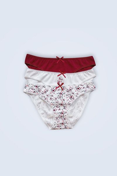 Pierre Cardin Pachet de 3 - Chiloți din bumbac Cute Flower 2700 imprimați și cu model
