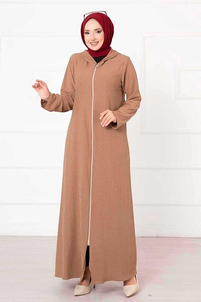 dilber fashion Ferace cu glugă din țesătură șifonată