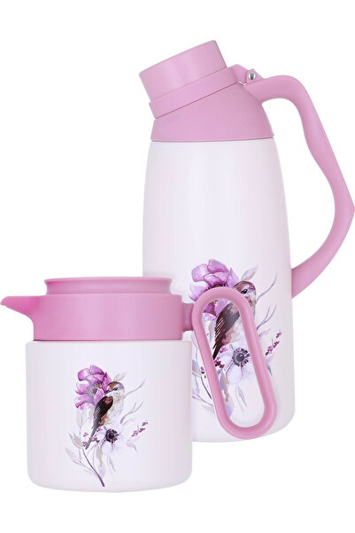 Alsaif Gallery Rania Gallery Saif Steel Thermos, 2.5 L - Pink Beige