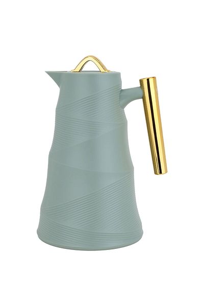 Alsaif Gallery Glory Bbq Thermos, Dark Green, Matcha, Golden Handle, 1 Liter