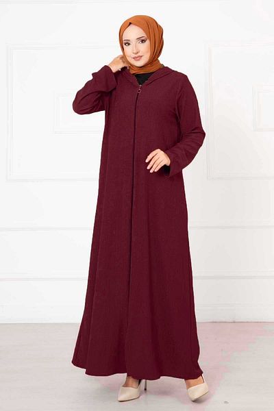 dilber fashion Ferace cu glugă din țesătură șifonată