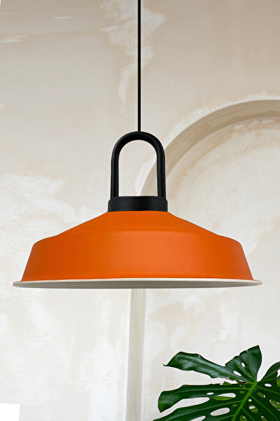 Bamyum Turuncu Asaletli Kilit Kafa Tekli Avize Retro Sarkıt Ofis Showroom Sal...