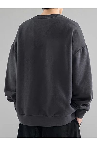 MODARİCH Ανδρικό φούτερ Believe Oversize - Smoked Printed, Raised Crew Neck