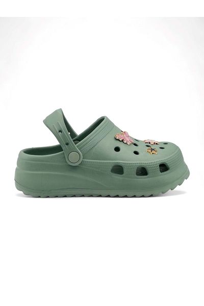Sonimix Ez129.01 High Sole Women's Croos Slippers Khaki