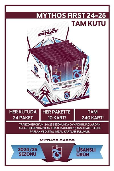 Trabzonspor Mythos Cards Trabzonspor 2024-25 Mythos First - Full Box