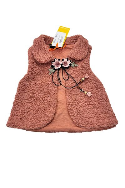 Esterella Female Child Welsoft Double Lacing Vest/Flower Detailed Lining Baby Vest/Plush Female Child Vest