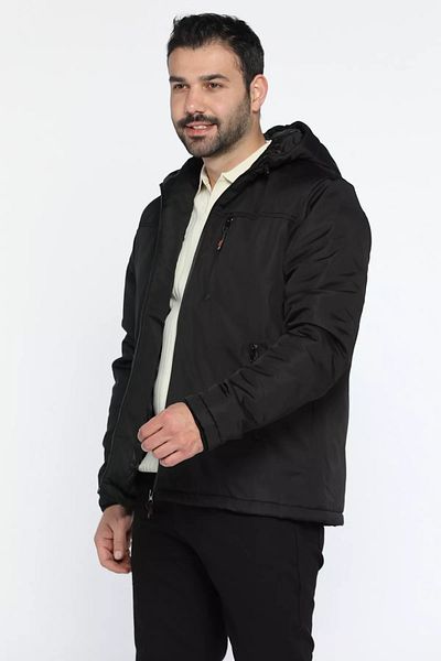 MİSHAR İTALİA Ανδρικό παλτό Softshell με μαύρη κουκούλα