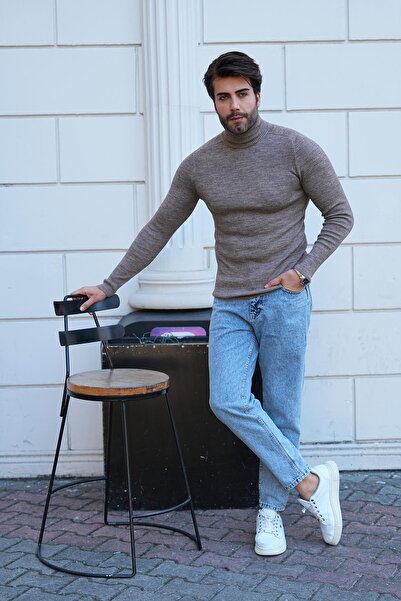 Figo Slim Ribbed High-Top Sweater