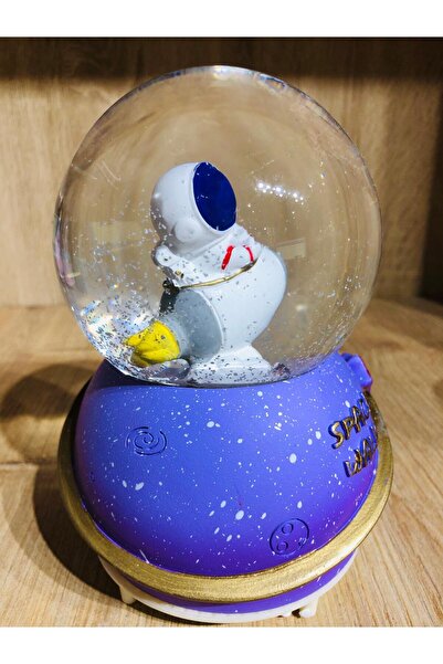 PeriYedi Kar Küresi Büyük Boy Püskürtmeli Işıklı Müzikli Roketli Astronot