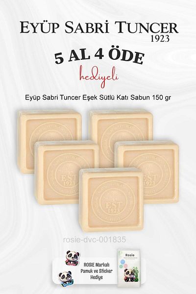 Eyüp Sabri Tuncer 150 g Rosie Cotton Donkey Milk Solid Soap - Buy 5 and Pay 4