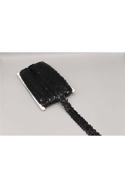 Gül Black Sequin Strip - 12 M, 3 Rows