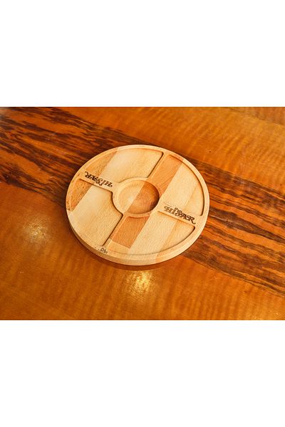 Davi Ahşap Presentation Plate with Wooden Compartments - Stylish and Multi-Purpose