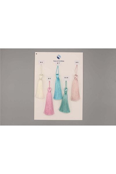 Gül Turquoise Polyester Tassel - 12 cm
