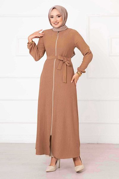 dilber fashion Mânere din țesătură șifonată Ferace cu curea elastică