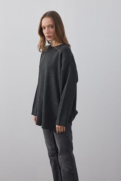 Fahhar Anthracite Full Needle Sweater