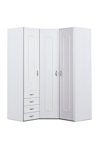 benim odam Helen 3 Kapılı Çekmeceli Köşe Dolap Genç / Çocuk Odası 806