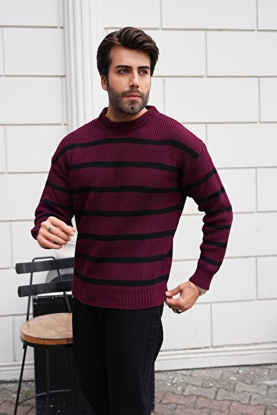 Figo Велосипедний комір, смугастий, товстий светр