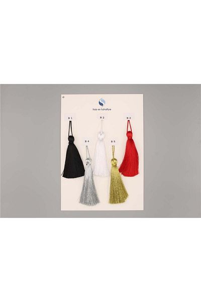 Gül 12 cm Silver Color Polyester Tassel