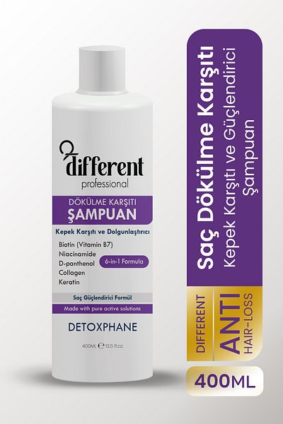DİFFERENT PROFESİONAL Anti-Spill with Biotin, Collagen, Keratin and D-Panthenol - Anti-Dandruff Shampoo