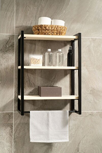 On Dekor 3 Katlı Ahşap Raf