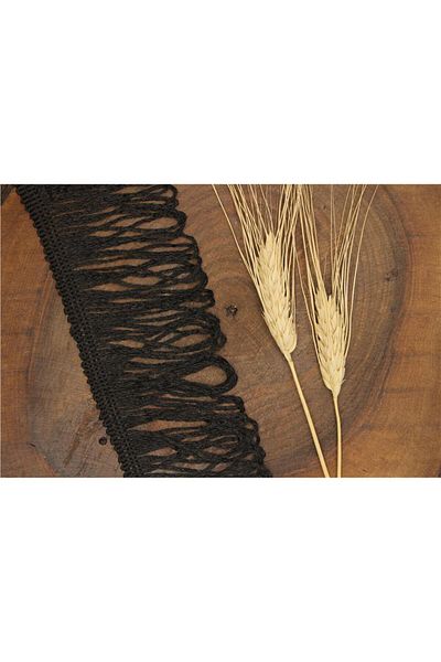 Gül 25 Mt Black Fringe Strip - 7 cm
