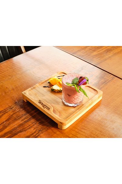 Davi Ahşap Wooden Presentation Plate - Standing & Stylish Design