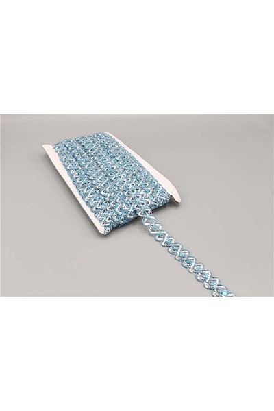 Gül Turquoise 4405-Stamped Ribbon - 20 m