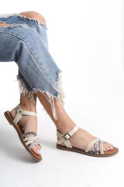 CZ London Genuine Leather Women's Sandals with Belt Lacing Open Heel