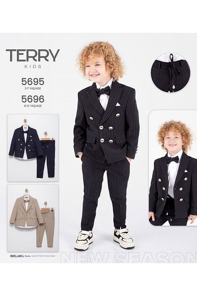Terry Beige Wrapped Scratched Blazer Set
