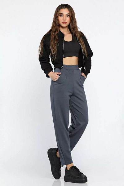 GÜLSELİ Smoked Women's High Waist Carrot Pants