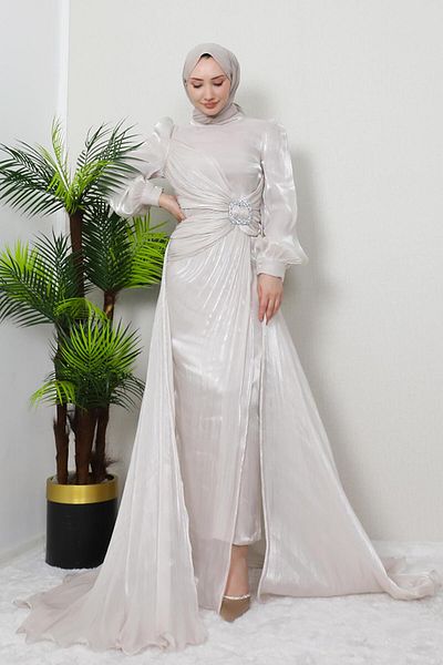 GİZ AGİYİM Φόρεμα Hijab Stone Color Asli