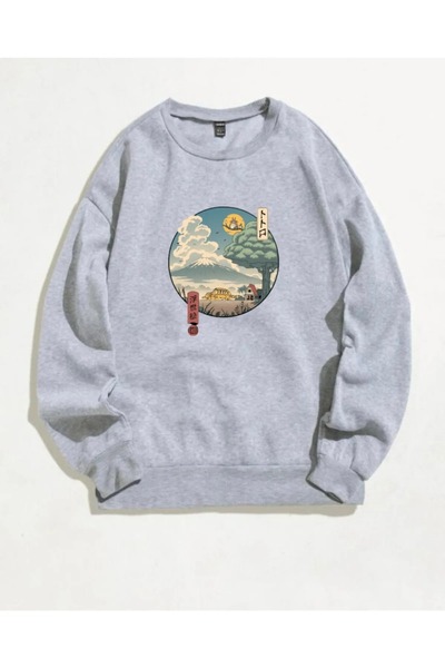 EYAX MODA Totoro Printed Hooded Oversize Unisex Sweatshirt Eyaxx Sportwear Co...