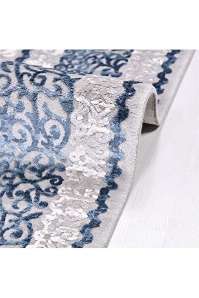 İpek Halı Blossom Kalitesi Bambu Klasik Mavili Salon Halısı