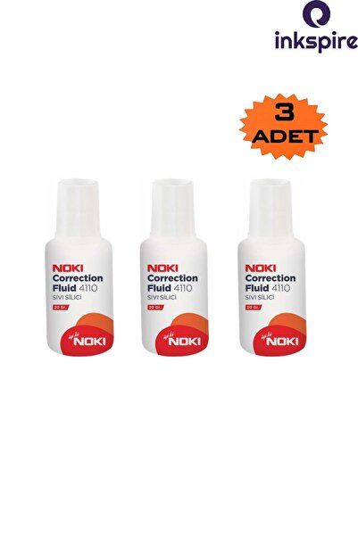 Noki Fırçalı Sıvı Silici Daksil 3 Adet Sıvı Düzeltici 20 Gr Beyaz Renk Taksil...