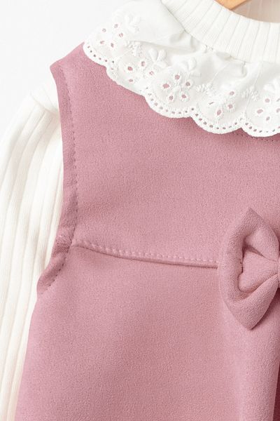 Banamio Josephine Scallop Collar Λεπτομερές σετ δύο τεμαχίων από ύφασμα κατάδυσης με υφή Nubuck