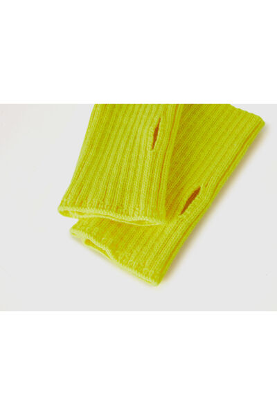 United Colors of Benetton Women's Yellow Wool Blended Fingerless Gloves