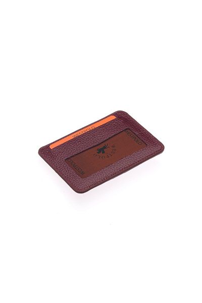 Westpolo Piele autentică Claret Red Placket Suport unisex pentru carduri cu multe suporturi pentru carduri Compartiment pentru bani de hârtie TR115