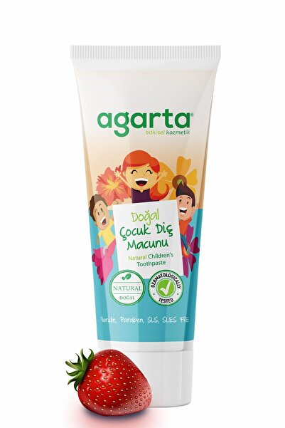 Agarta 2 Adet Doğal Florürsüz Çocuk Diş Macunu Çilekli 75 ml