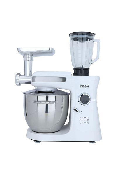 Edison Edison Digital Electric Mixer, 2000 Watts, 10 Liters, 8 Speeds, FM162 - White