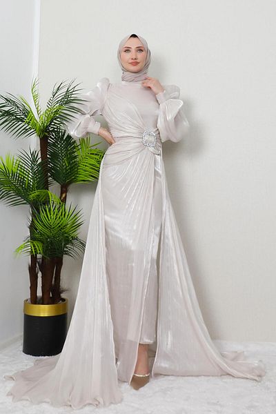 GİZ AGİYİM Φόρεμα Hijab Stone Color Asli