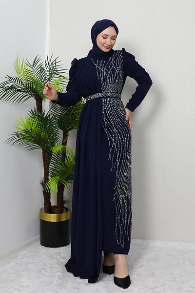 GİZ AGİYİM Φόρεμα Navy Blue Serra Crepe